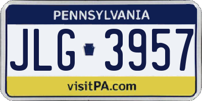 PA license plate JLG3957
