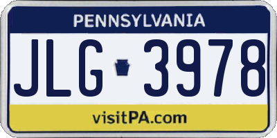 PA license plate JLG3978