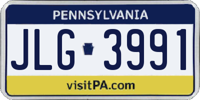 PA license plate JLG3991