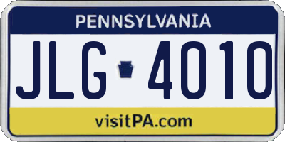 PA license plate JLG4010