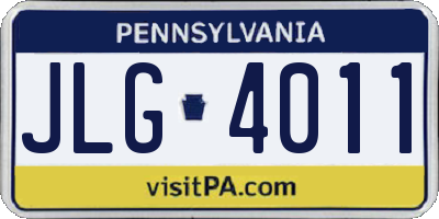 PA license plate JLG4011