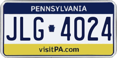 PA license plate JLG4024