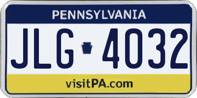 PA license plate JLG4032