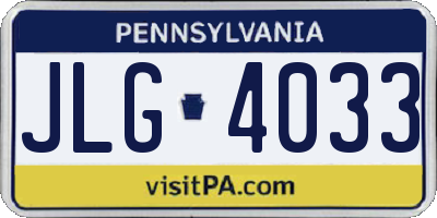 PA license plate JLG4033