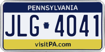 PA license plate JLG4041
