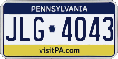 PA license plate JLG4043