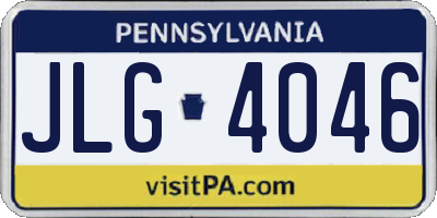 PA license plate JLG4046