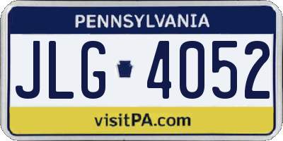 PA license plate JLG4052