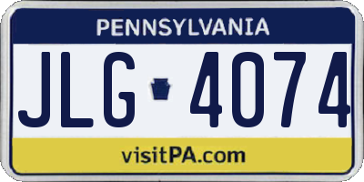 PA license plate JLG4074