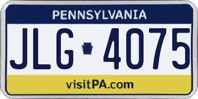 PA license plate JLG4075