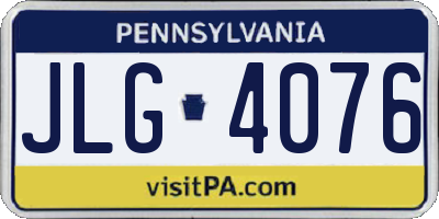 PA license plate JLG4076