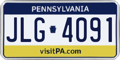 PA license plate JLG4091