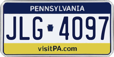 PA license plate JLG4097