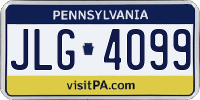 PA license plate JLG4099
