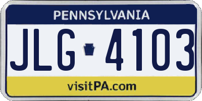 PA license plate JLG4103