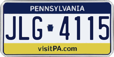 PA license plate JLG4115