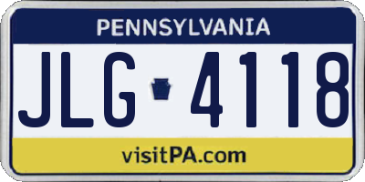 PA license plate JLG4118