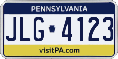 PA license plate JLG4123