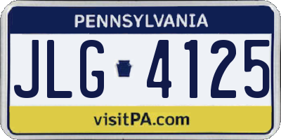 PA license plate JLG4125