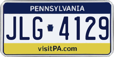 PA license plate JLG4129