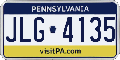 PA license plate JLG4135