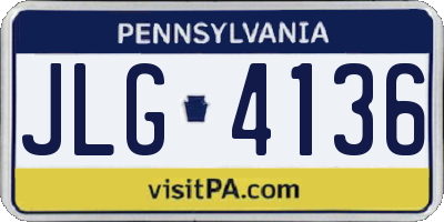 PA license plate JLG4136