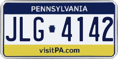 PA license plate JLG4142