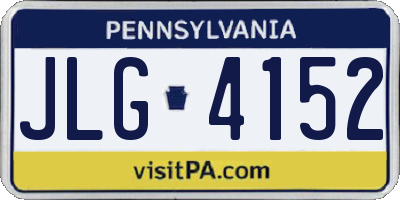 PA license plate JLG4152