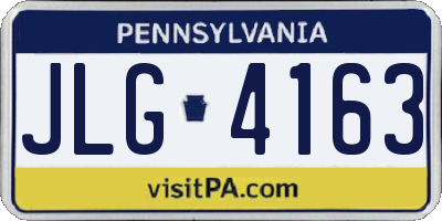 PA license plate JLG4163