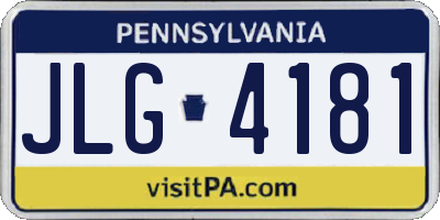 PA license plate JLG4181