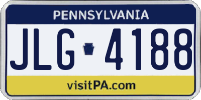 PA license plate JLG4188