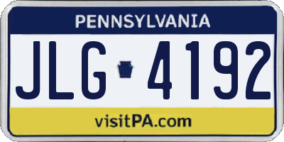 PA license plate JLG4192