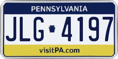 PA license plate JLG4197