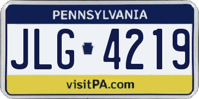 PA license plate JLG4219