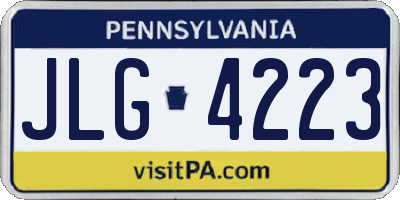 PA license plate JLG4223