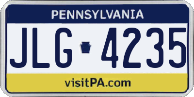 PA license plate JLG4235