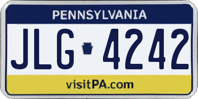 PA license plate JLG4242