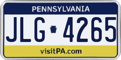 PA license plate JLG4265
