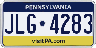 PA license plate JLG4283