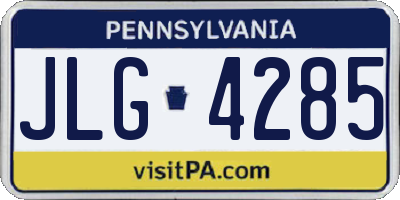 PA license plate JLG4285
