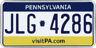 PA license plate JLG4286