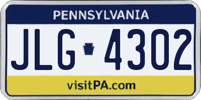 PA license plate JLG4302
