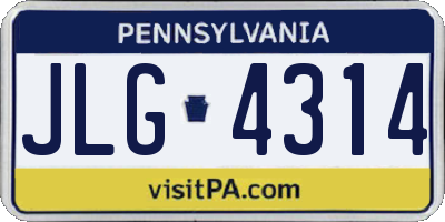 PA license plate JLG4314
