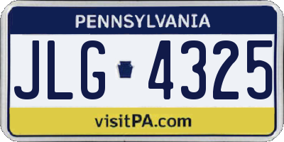 PA license plate JLG4325