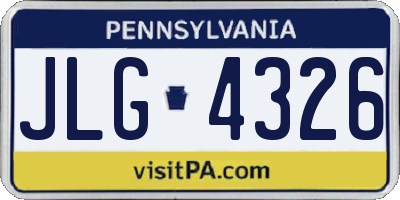 PA license plate JLG4326