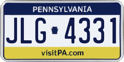 PA license plate JLG4331