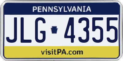 PA license plate JLG4355
