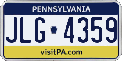 PA license plate JLG4359