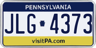 PA license plate JLG4373