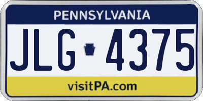PA license plate JLG4375